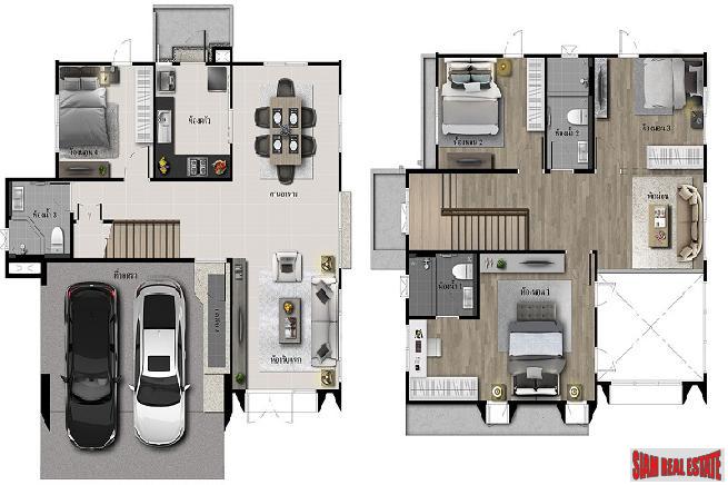 New Secure Estate of Modern Family Homes by Leading Thai Developer close to Suvarnabhumi International Airport - 4 Beds