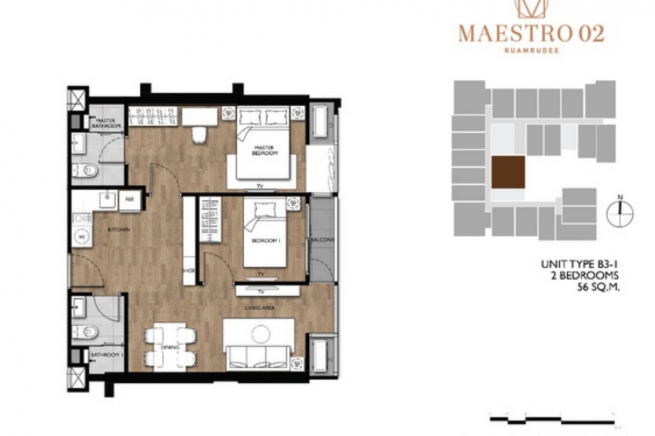 Maestro 02 Ruamrudee | Fully Furnished Two Bedroom and Pet Friendly Condo for Rent in Phloen Chit-8