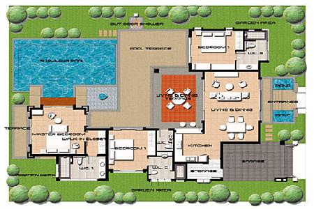 Newly Built 1 to 2 Bedroom Modern Thai Houses For Sale with Swimming Pool at Nai Harn, Phuket